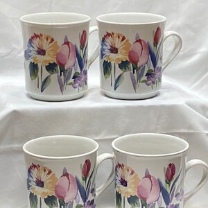 Pastel Floral Coffee Cups Set of 4 China Pearl