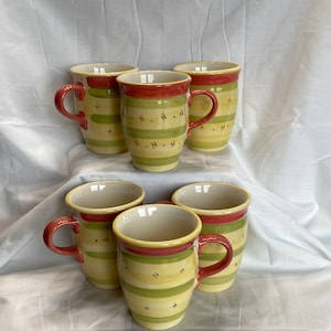 Pfaltzgraff Pistoulet Coffee Mugs Set of 6
