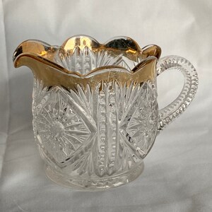 Circa 1910 EAPG Creamer Diamond Starburst