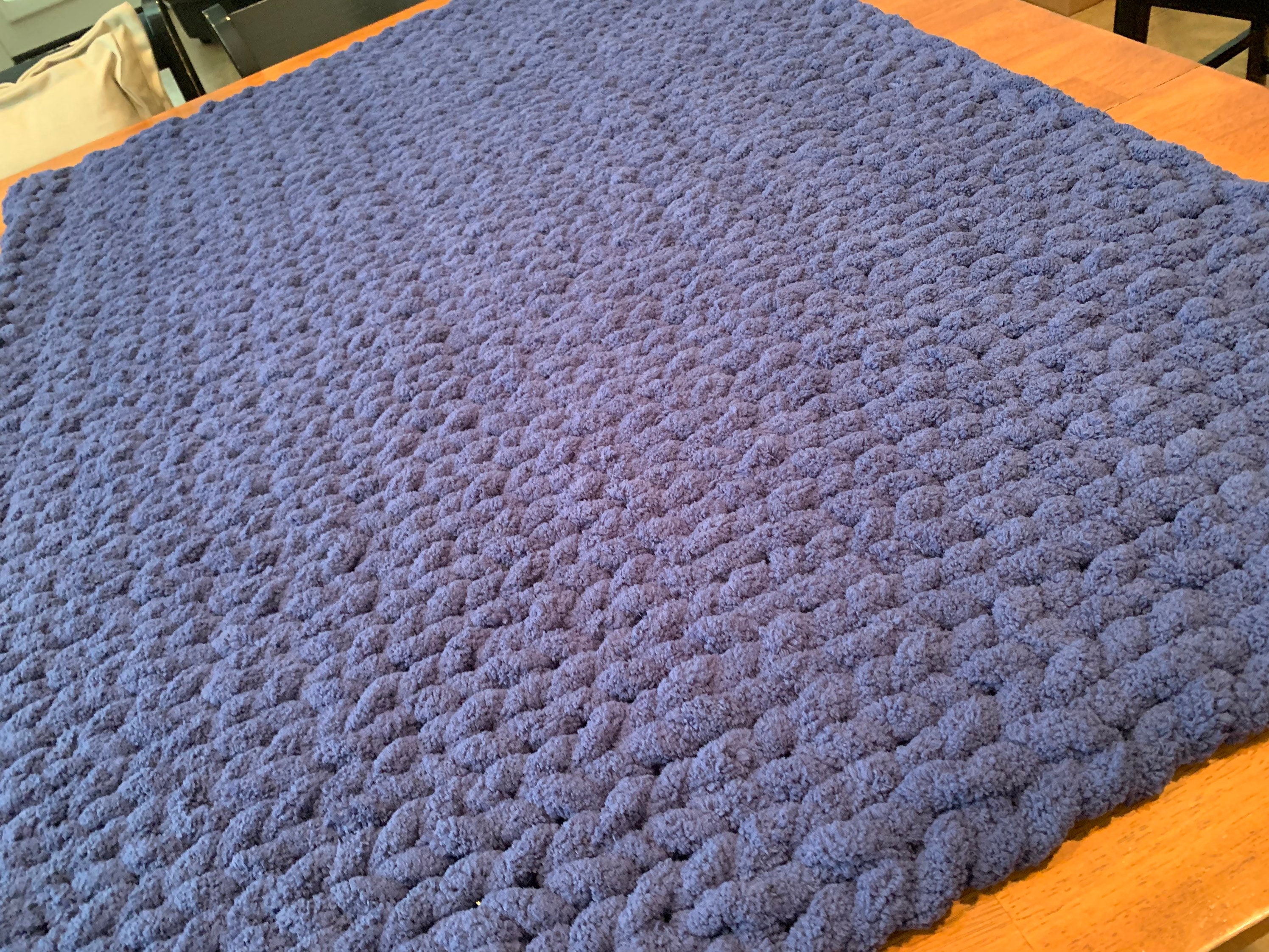 Navy blue cozy chunky knitted throw/blanket Etsy