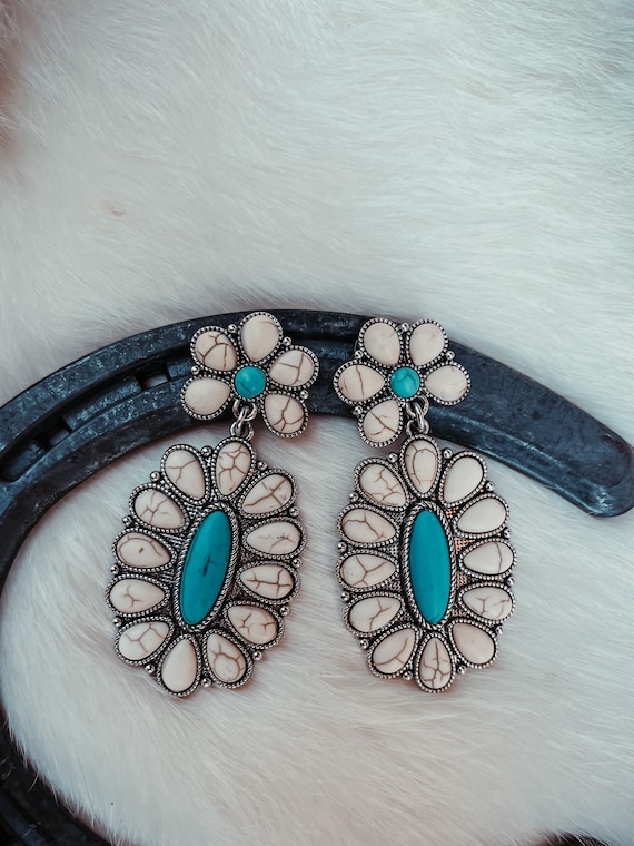 Western Flower - Statement Stud Earrings - image 1