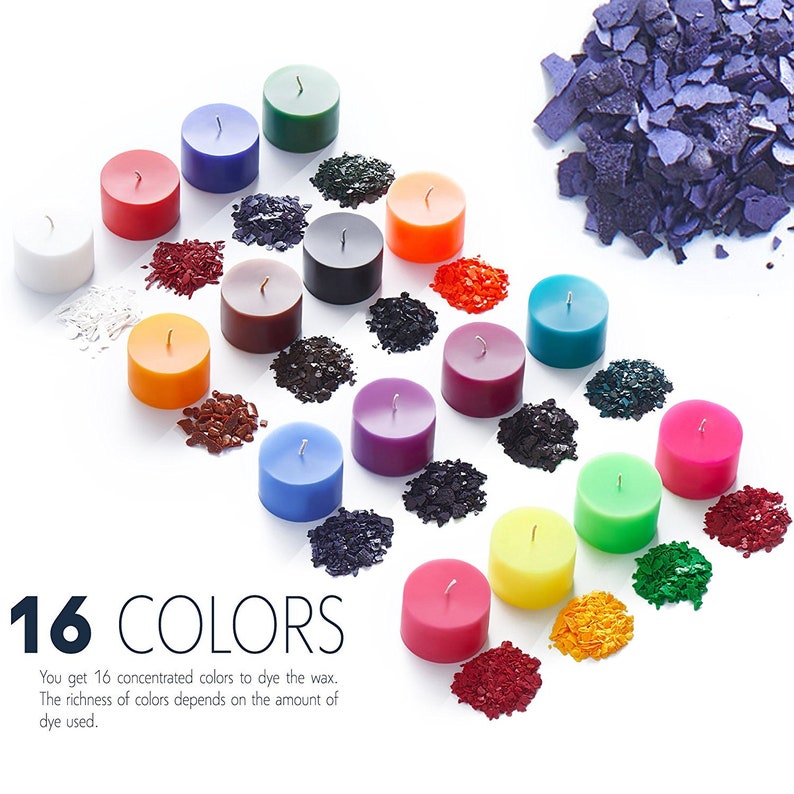 16 Candle Dyes Wax Dyes for Candle Making Color Chips for Etsy