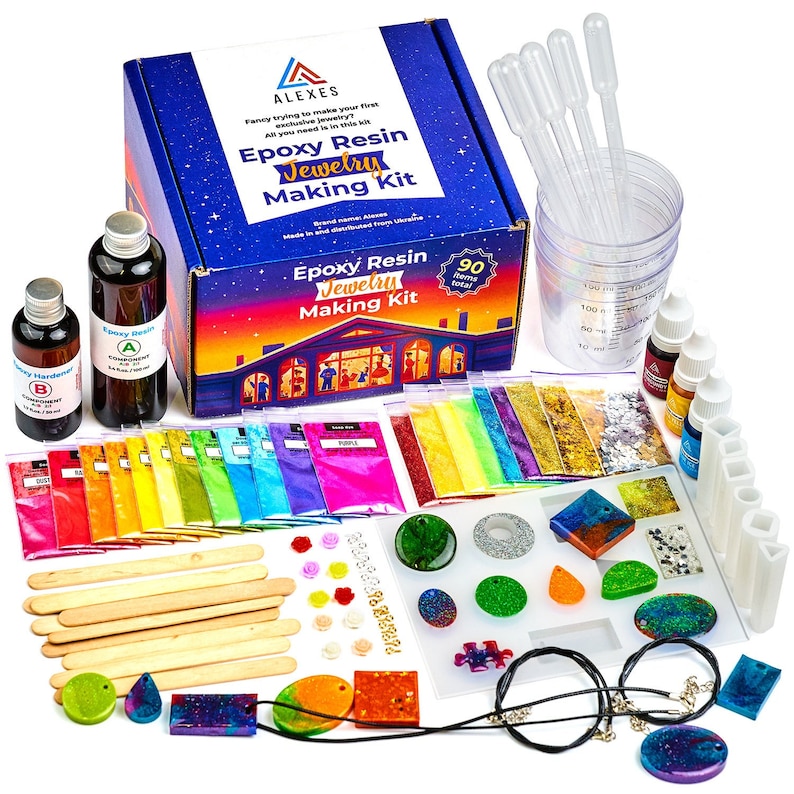Epoxy Resin Kit Resin Kit for Beginners With Molds Art Etsy