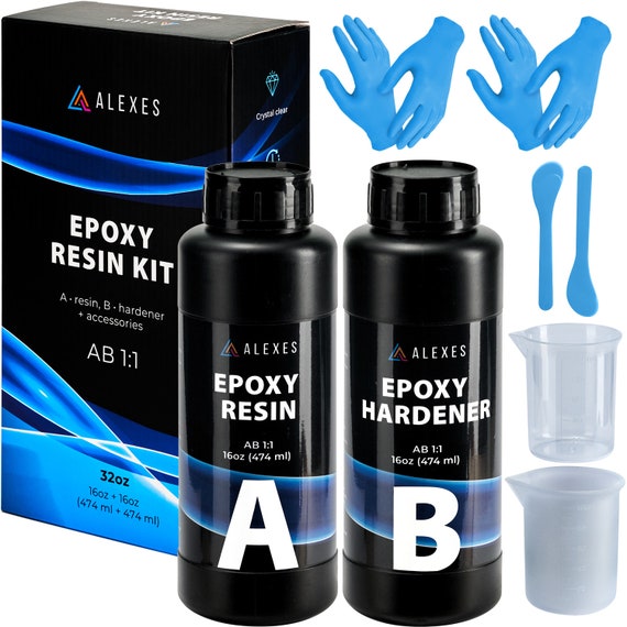 32 Oz Crystal Clear Epoxy Resin, UV Epoxy Resin, Resin Starter Making Kit,  Resin Supplies DIY Art Crafts, Casting Resin, Molds 1:1 Ratio 