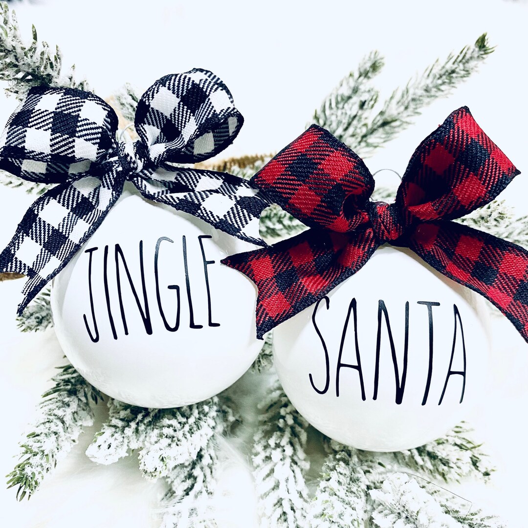 Rae Dunn Inspired Christmas Ornament farmhouse Style Ornaments Custom