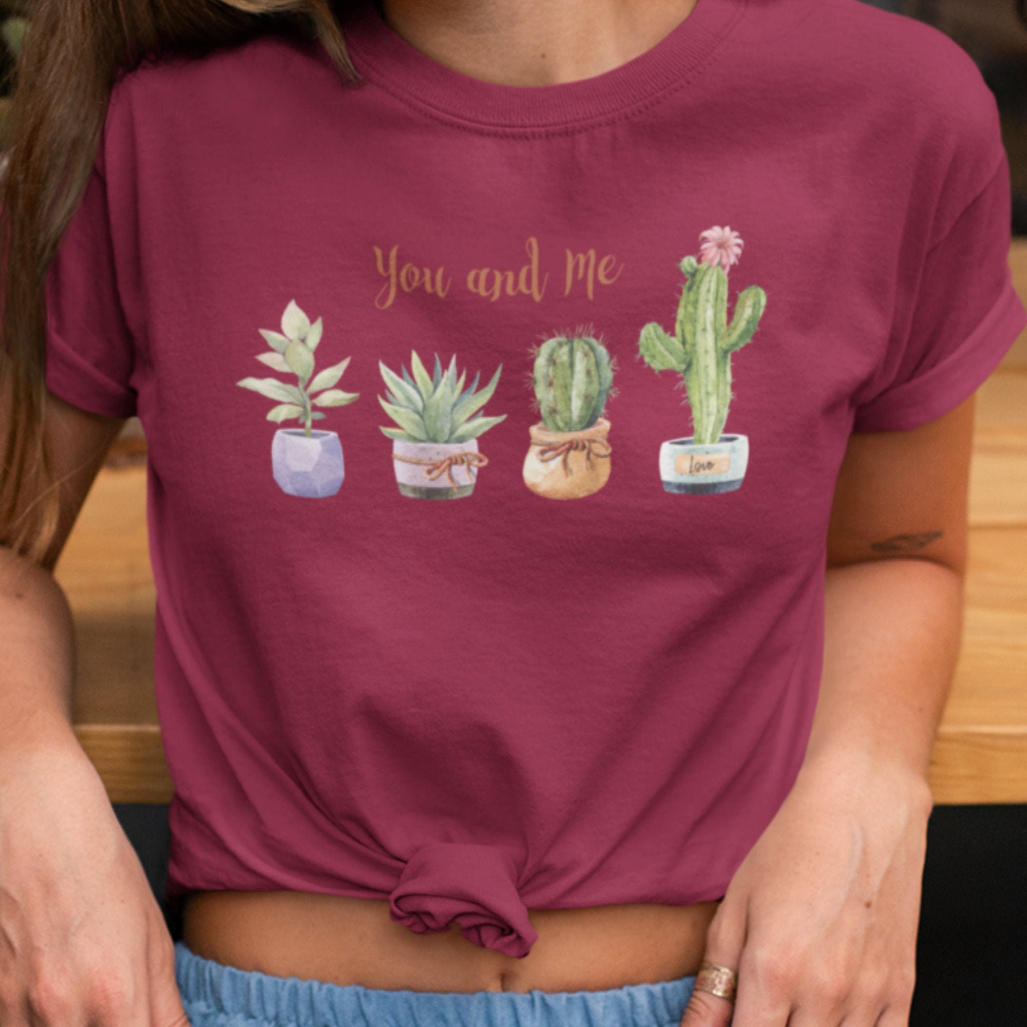 Plants Tshirt, Succulents Tee, Plants Lover Shirt, Flowers in Pots Tee, Cactus Tshirt, Unisex