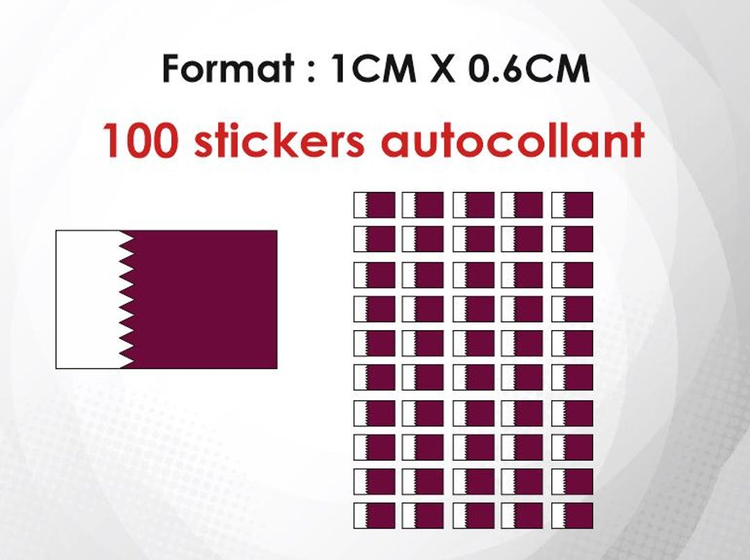 100 Stickers QATAR Flag Sticker 1CM (or 2CM or 3CM) - Etsy