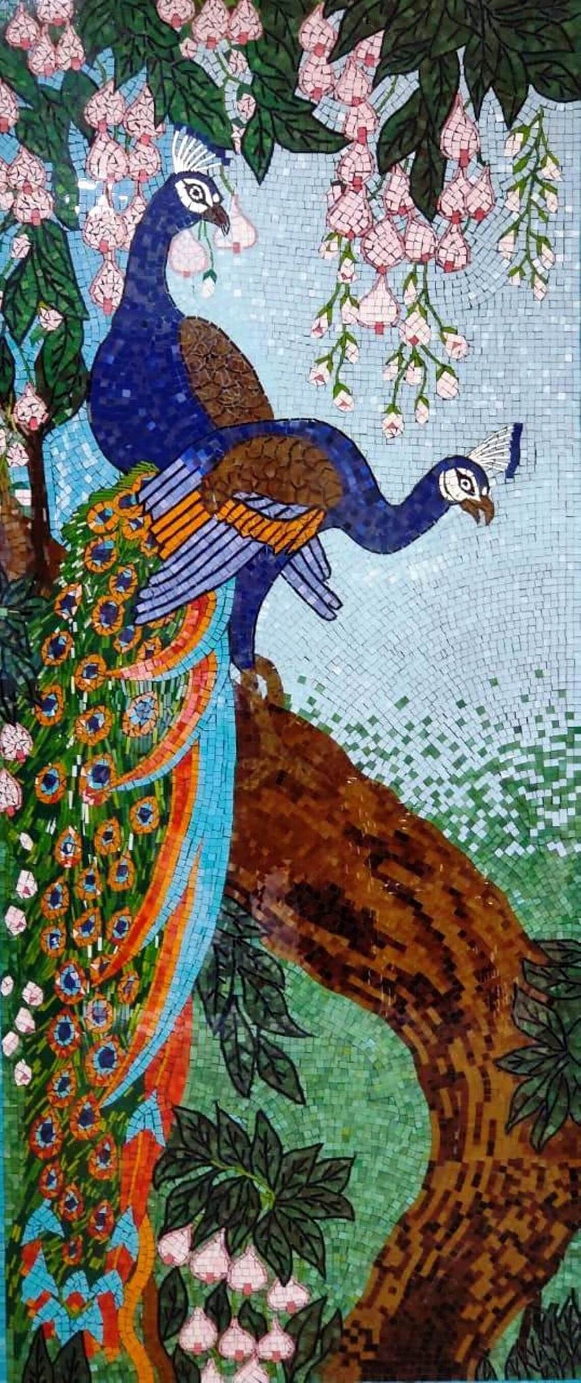 Beautifully intricate Peacock Mosaic Art Etsy