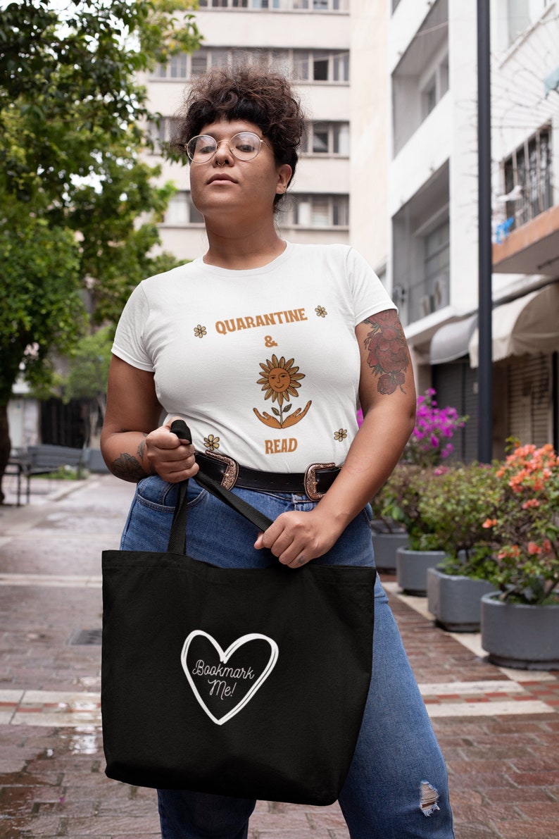 Book Tote Bag Bookmark Me Eco Tote Bag Bookish Quote Tote