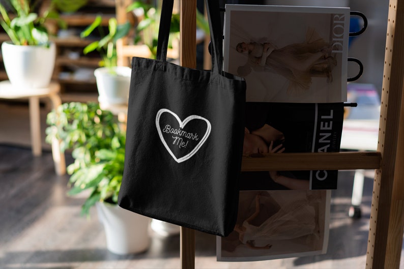Book Tote Bag Bookmark Me Eco Tote Bag Bookish Quote Tote