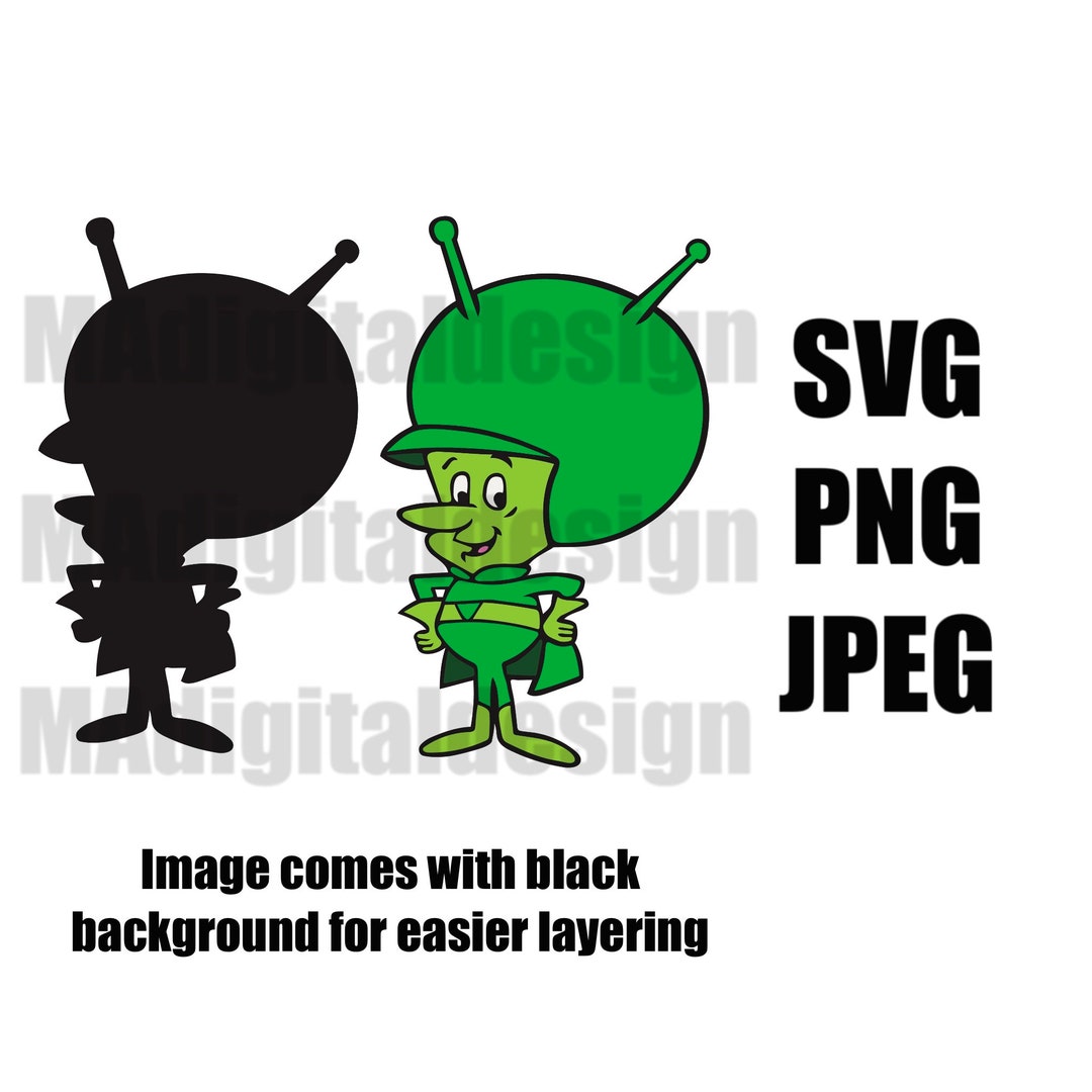 Zazoo Alien From the Flintstones Classic Cartoon Digital Cut File Svg