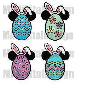 Easter egg Easter Bunny bundle with all four Bunny eggs digital cut file svg, png, jpeg for Cricut or other cutting machines