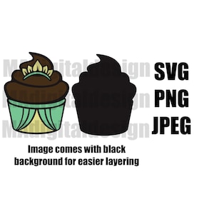 Tiana Cupcake Easter or Birthday party Princess and the Frog digital cut file svg, png, jpeg use for crafting, scrapbooking and more!