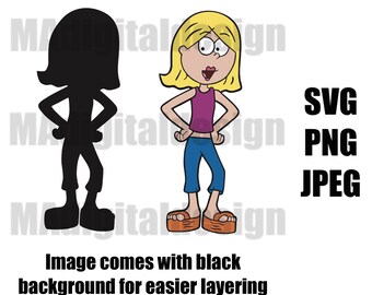Lizzie McGuire del clásico dibujo animado, archivo de corte digital svg, png, jpeg para Cricut u otras máquinas de corte