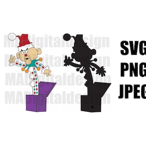 Charlie in the Box da Rudolph the Red Nosed Reindeer Misfit Toys digital cut file svg, png, jpeg