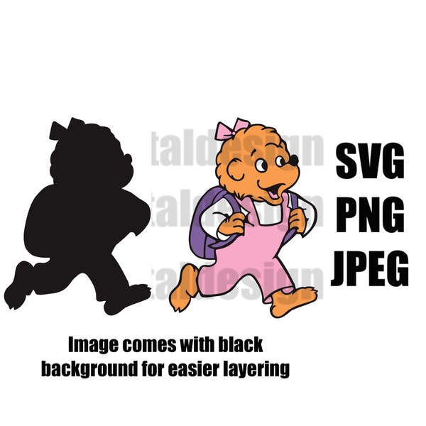 Sister bear digital cut file svg, png, jpeg for Cricut or other cutting machines