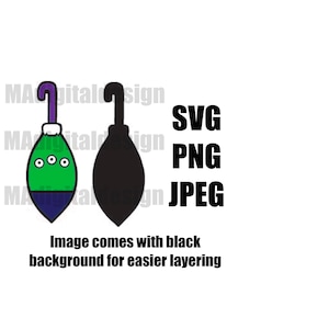 Green Alien Toy Story Christmas holiday ornament digital cut file svg, png, jpeg use for crafting, scrapbooking and more!