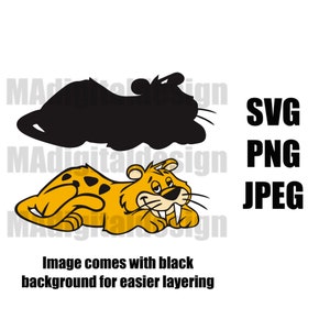 Baby Puss from The Flintstones classic cartoon digital cut file svg, png, jpeg for Cricut or other cutting machines