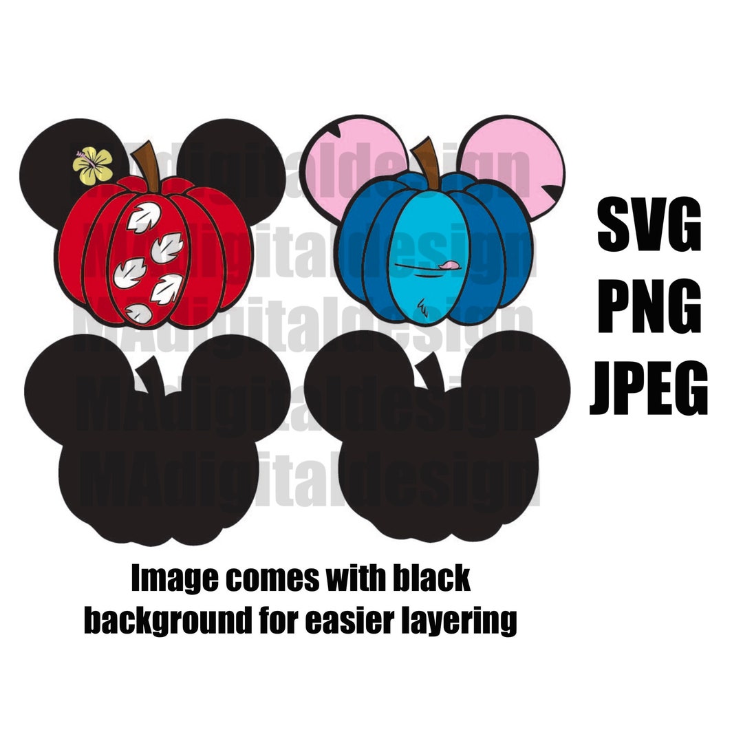 Lilo and Stitch Pumpkin Halloween Digital Cut File Svg, Png, Jpeg Use for Crafting, Scrapbooking ...