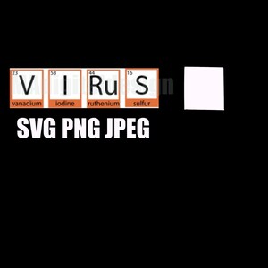 Virus chemistry and period table digital cut file svg, png, jpeg for crafting, scrapbooking and more! For use with Cricut