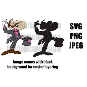Professor Hinkle aus dem klassischen Weihnachtsfilm Frosty The Snowman digitale Schnittdatei svg, png, jpeg