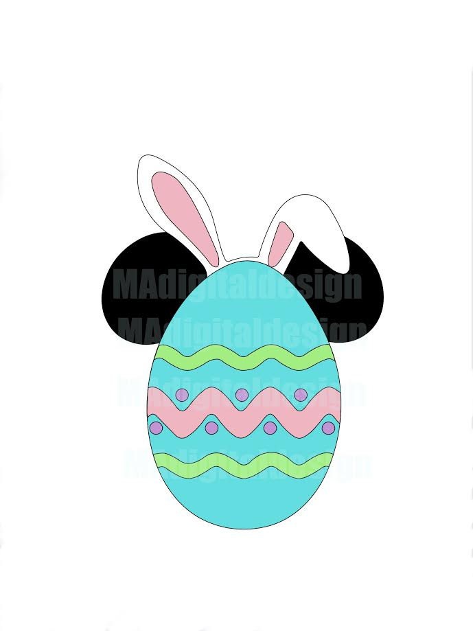 Mickey Mouse Easter Egg Easter Bunny Digital Cut File Svg Etsy