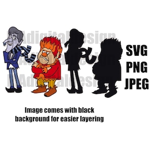 Miser Brothers Heat Miser en Snow Miser uit de klassieke kerstfilm A Year Without Santa Claus svg digitale bestanden