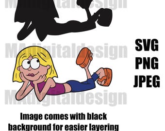 Lizzie McGuire del clásico dibujo animado, archivo de corte digital svg, png, jpeg para Cricut u otras máquinas de corte