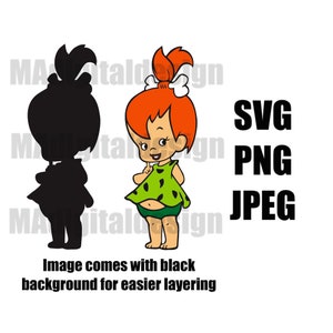 Pebbles Flintstone from The Flintstones classic cartoon digital cut file svg, png, jpeg for Cricut or other cutting machines