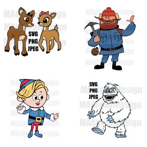 Rudolph the Red Nosed Reindeer 16 Image Mega Bundle - Includes All of Our Rudolph Characters SVG ...