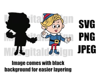 Hermey the elf from Rudolph the Red Nosed Reindeer digital cut file svg, png, jpeg