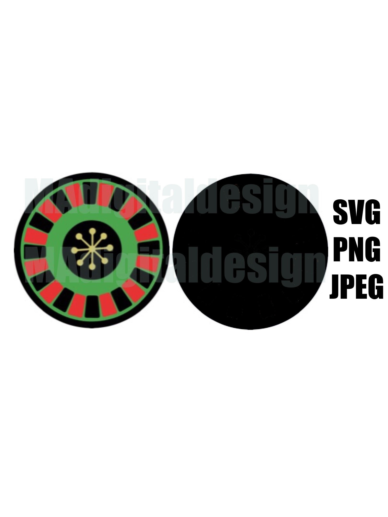 Roulette Wheel digital cut file svg png jpeg for crafting Etsy