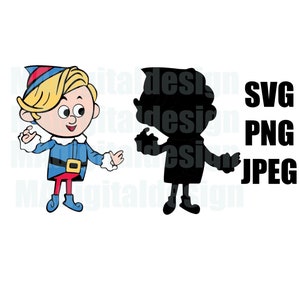 Hermey l’elfe de Rudolph le renne au nez rouge fichier de coupe numérique svg, png, jpeg