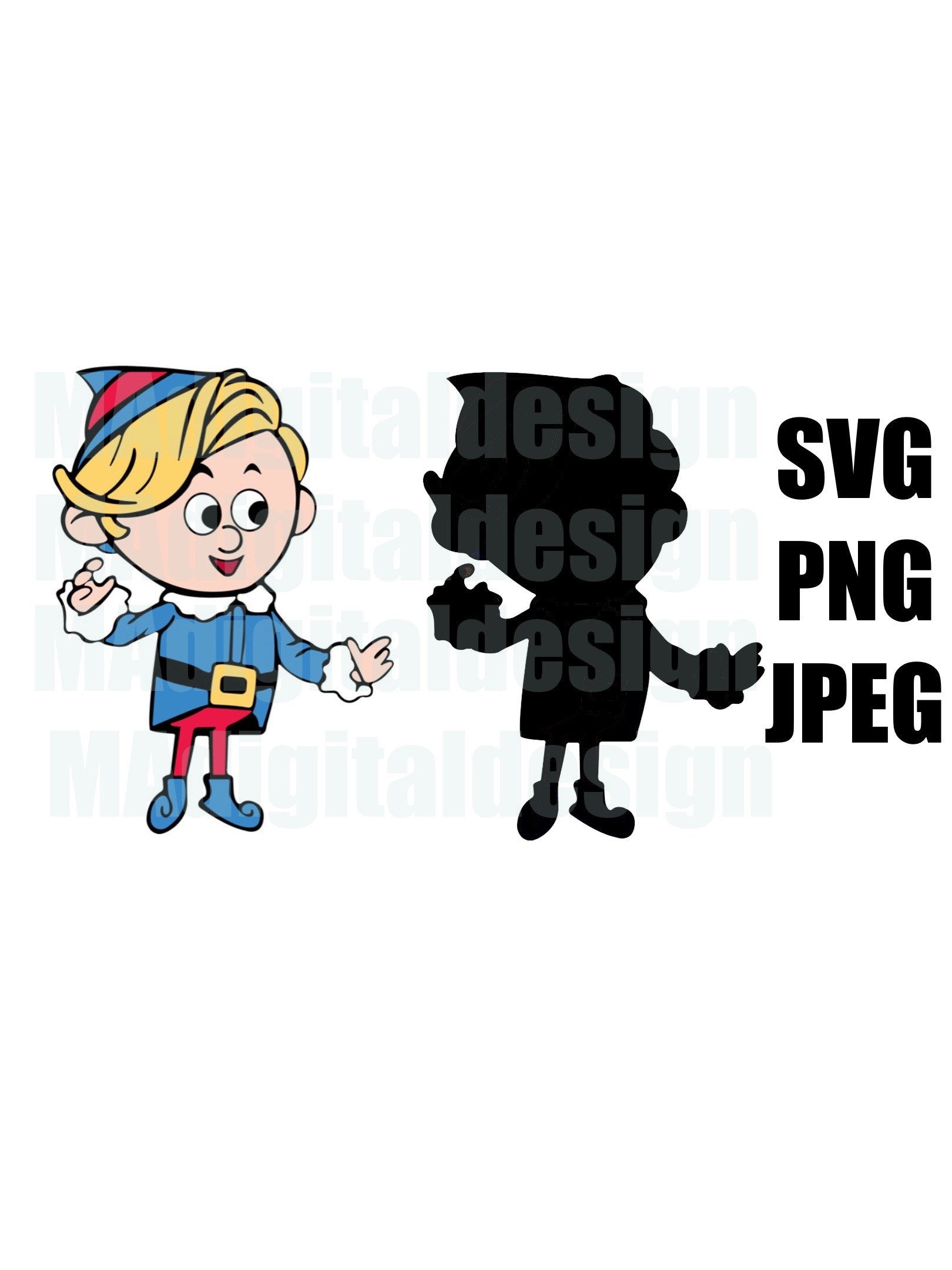 Hermey the Elf From Rudolph the Red Nosed Reindeer Digital Cut File Svg ...