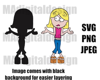Lizzie McGuire del clásico dibujo animado, archivo de corte digital svg, png, jpeg para Cricut u otras máquinas de corte