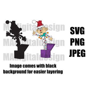 Charlie in the Box from Rudolph the Red Nosed Reindeer Misfit Toys digital cut file svg, png, jpeg