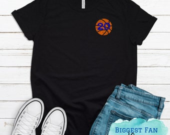 Custom Basketball Mom Shirt - Personalized TShirt - Simple Basketball Design - Mom Cute Basketball Tee - Add player numbers and colors