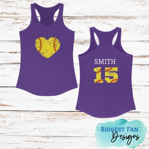 Softball Name Decal Softball Team Number and Name Group Decals Etsy