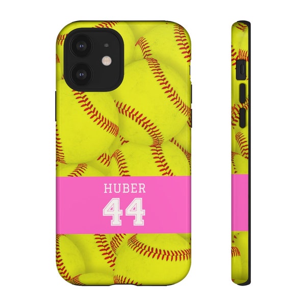 Custom Sports Mom Personalized Phone Case - Custom Softball Phone Case - Add Name & Number - Softball Dad Present