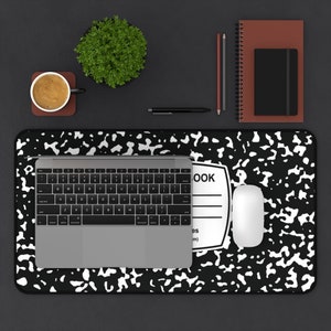 Composition Notebook Teacher Desk Mat - Gifts for Teachers - Unique Gift for Secretary -  Desk Blotter