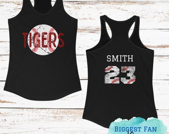 CUSTOM Team Name  Baseball Mom Tank Top - Personalized Racerback Tank  - Baseball Mom Shirt - Mom Cute Baseball Tank Top