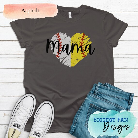 Softball Distressed Heart T-Shirt Cute Mom Love Tee Softball Distressed Heart T-Shirt Cute Mom Love Tee