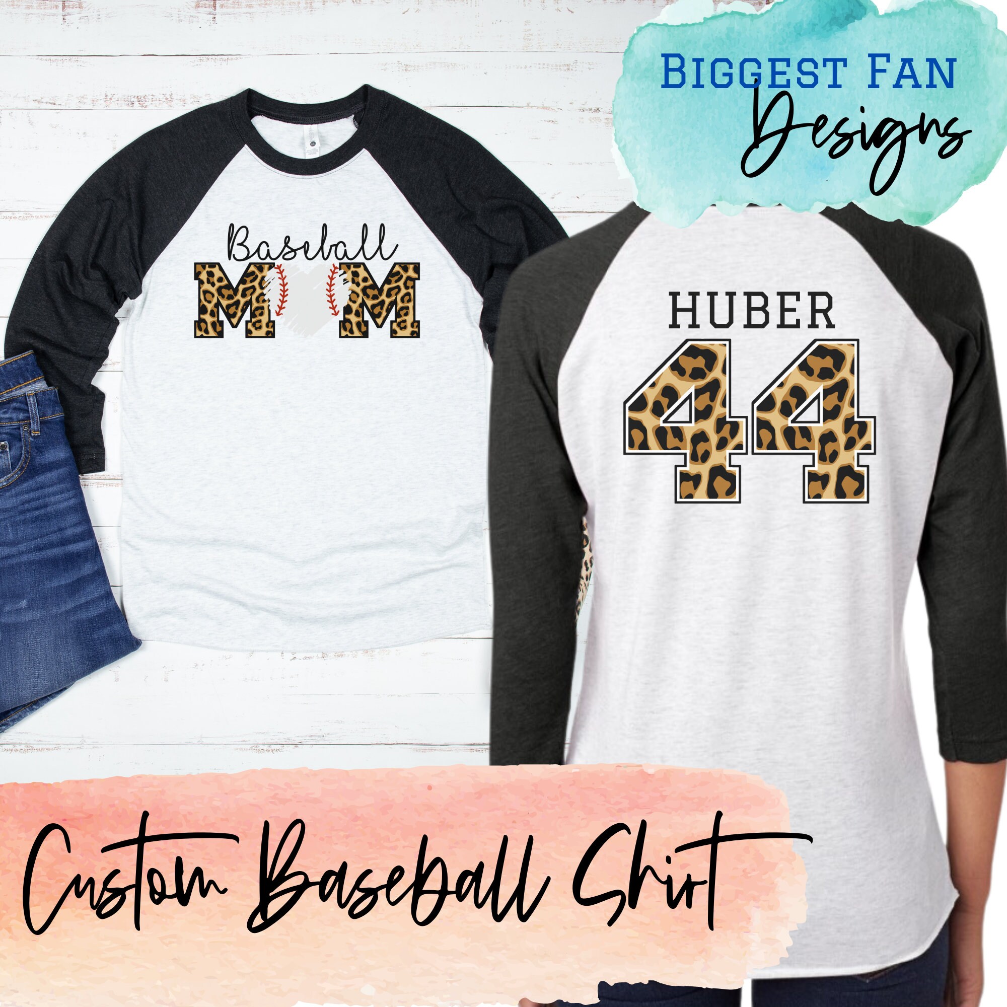 CUSTOM Leopard Print Baseball Shirt Baseball Mom Shirts Etsy
