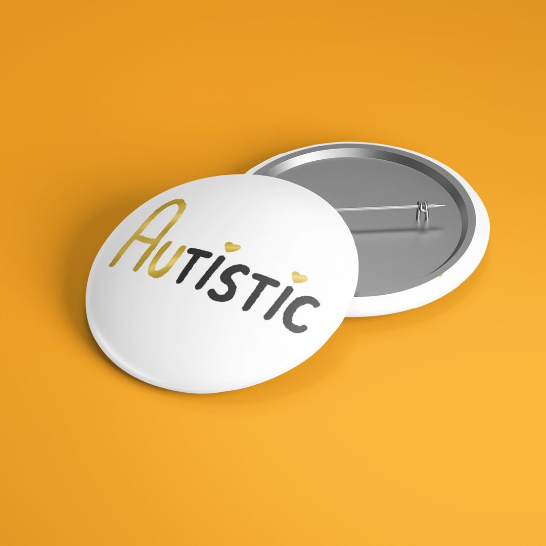 44mm Autistic gold Pin Badge Neurodiverse & Autistic Pride Etsy