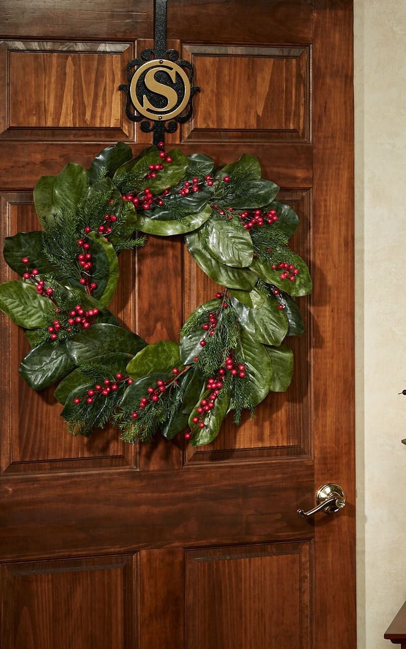 Overture Metal Door Hanger With Monogram Personalized Last Etsy