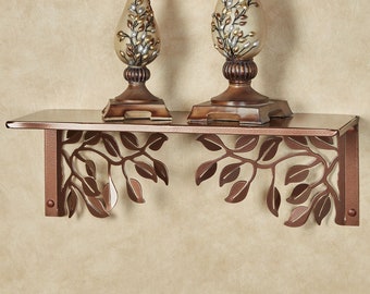 Verdin Leaves Indoor Outdoor Steel Wall Shelf | Horizontal Shelving Solution for a Variety of Rooms | Charming Leaf Nature Design