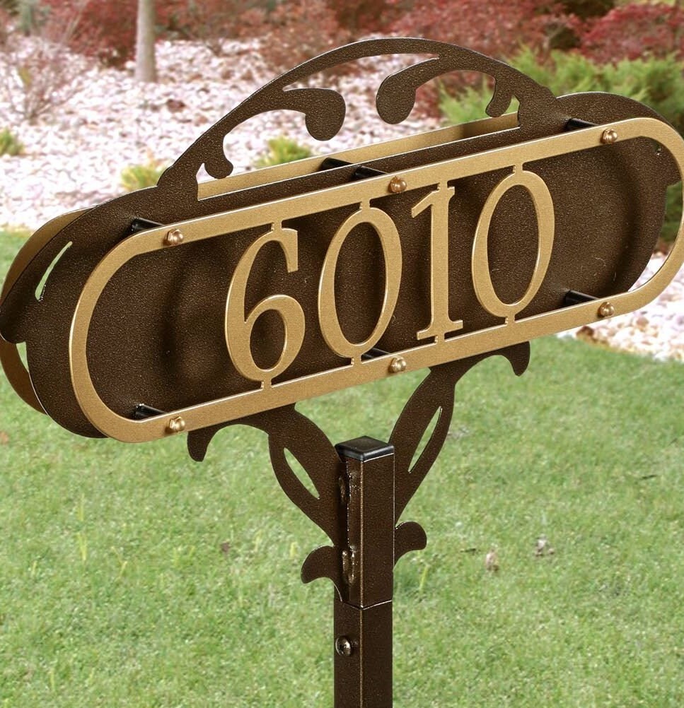 Paris Double Sided Address Yard Stake Sign | 1-5 House Numbers ...