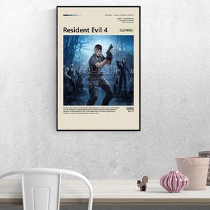 Resident Evil 4-poster, gamingdecor, videogamekunst, gamekamerposter | Beeldverhouding van 2:3