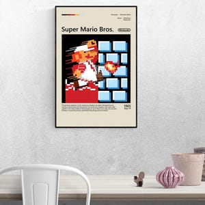 Super Mario Bros Poster, Gaming Decor, Video Game Art, Gaming Room Poster | 2:3 Aspect Ratio