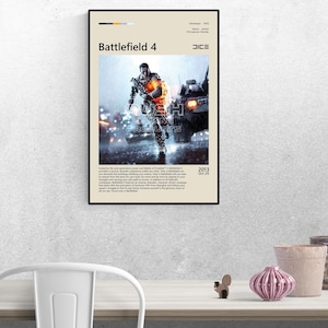 Battlefield 4 Poster, Gaming Decor, Video Game Art, Gaming Room Poster | 2:3 Aspect Ratio